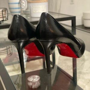 Christian Louboutin Black Peep Toe Shelly Pumps